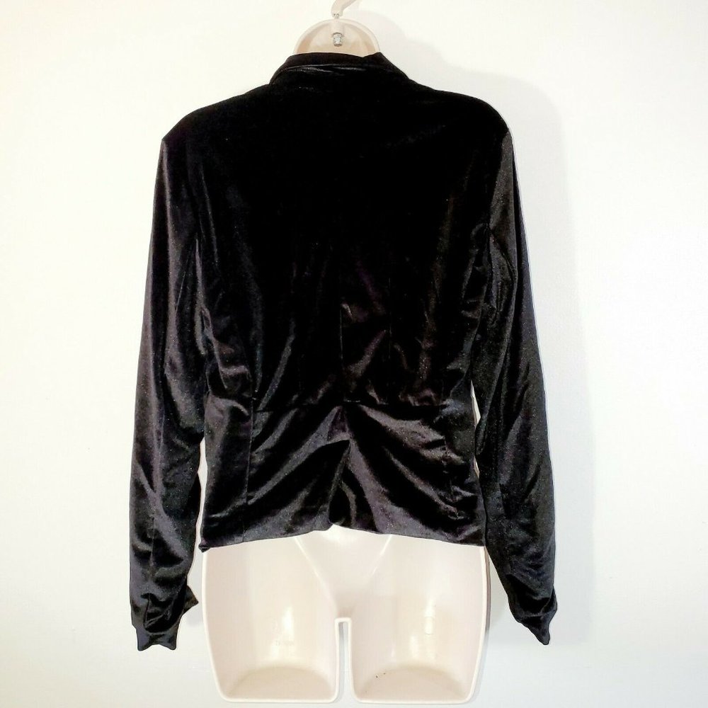 Style Me Womans Medium Black Velour Jacket Nwt - Picture 4 of 8